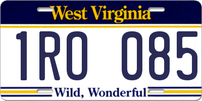 WV license plate 1RO085