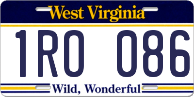 WV license plate 1RO086