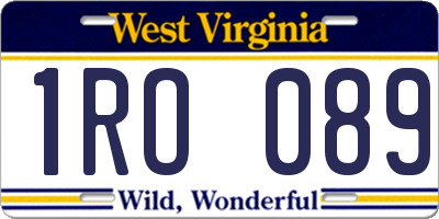WV license plate 1RO089