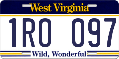 WV license plate 1RO097