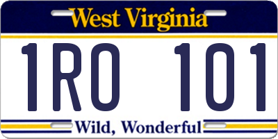 WV license plate 1RO101