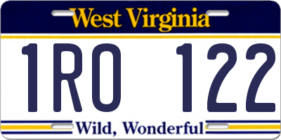 WV license plate 1RO122