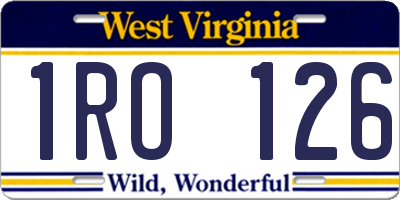 WV license plate 1RO126
