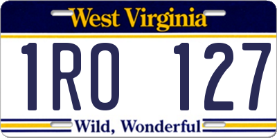 WV license plate 1RO127