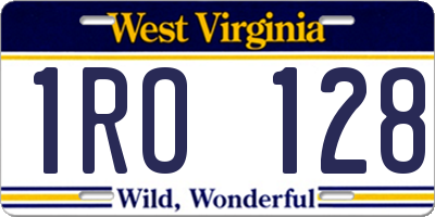 WV license plate 1RO128