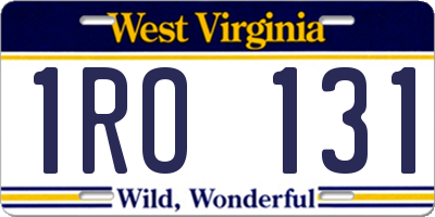 WV license plate 1RO131
