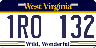 WV license plate 1RO132