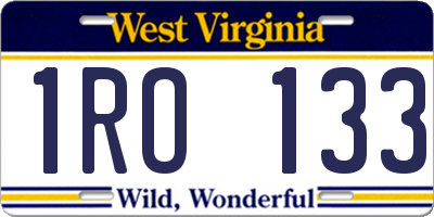 WV license plate 1RO133