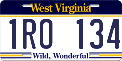 WV license plate 1RO134