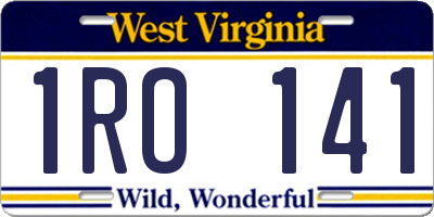 WV license plate 1RO141
