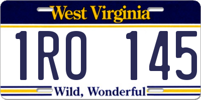 WV license plate 1RO145