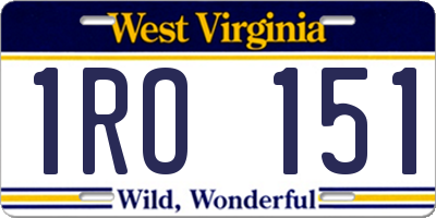 WV license plate 1RO151
