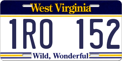 WV license plate 1RO152