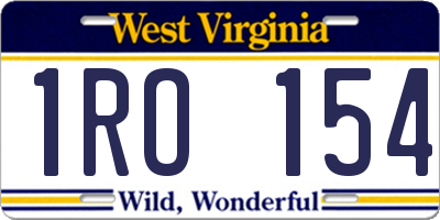 WV license plate 1RO154