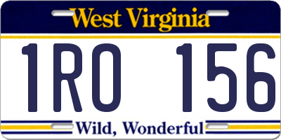WV license plate 1RO156