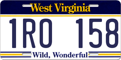 WV license plate 1RO158
