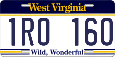 WV license plate 1RO160
