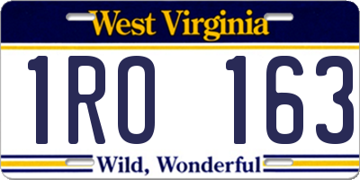 WV license plate 1RO163