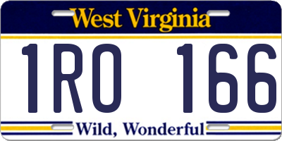 WV license plate 1RO166