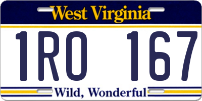 WV license plate 1RO167