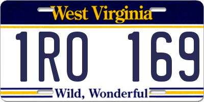 WV license plate 1RO169