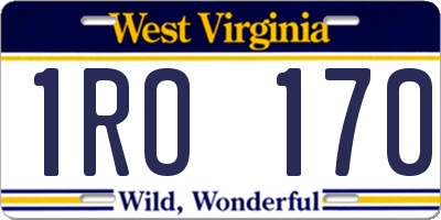WV license plate 1RO170