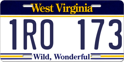 WV license plate 1RO173