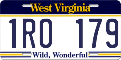 WV license plate 1RO179