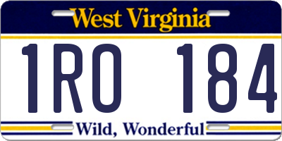 WV license plate 1RO184
