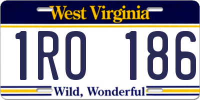 WV license plate 1RO186