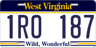 WV license plate 1RO187