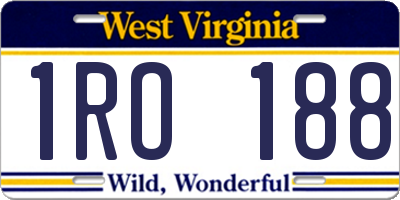 WV license plate 1RO188