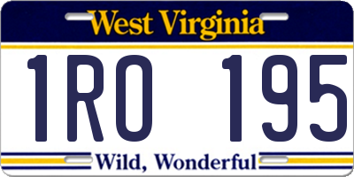 WV license plate 1RO195