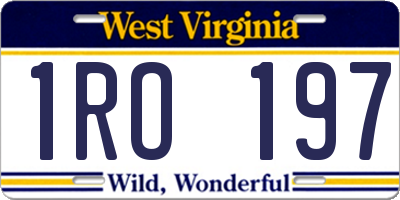 WV license plate 1RO197