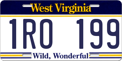 WV license plate 1RO199