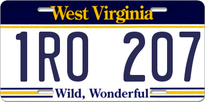 WV license plate 1RO207