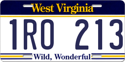 WV license plate 1RO213