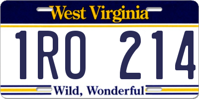 WV license plate 1RO214