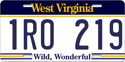 WV license plate 1RO219