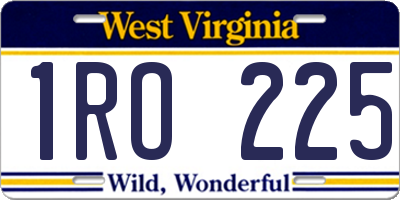 WV license plate 1RO225