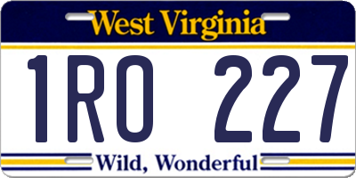 WV license plate 1RO227