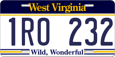 WV license plate 1RO232