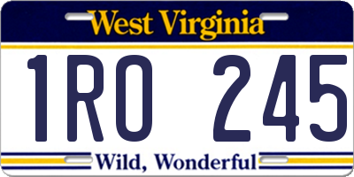 WV license plate 1RO245