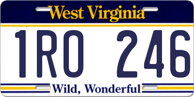 WV license plate 1RO246