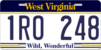 WV license plate 1RO248