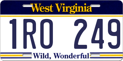WV license plate 1RO249