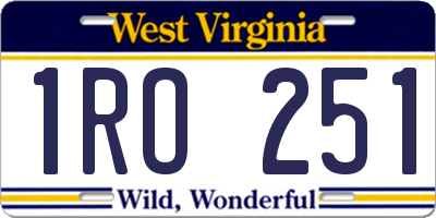WV license plate 1RO251