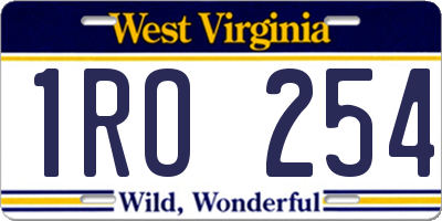 WV license plate 1RO254