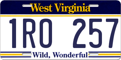 WV license plate 1RO257