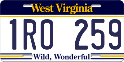 WV license plate 1RO259
